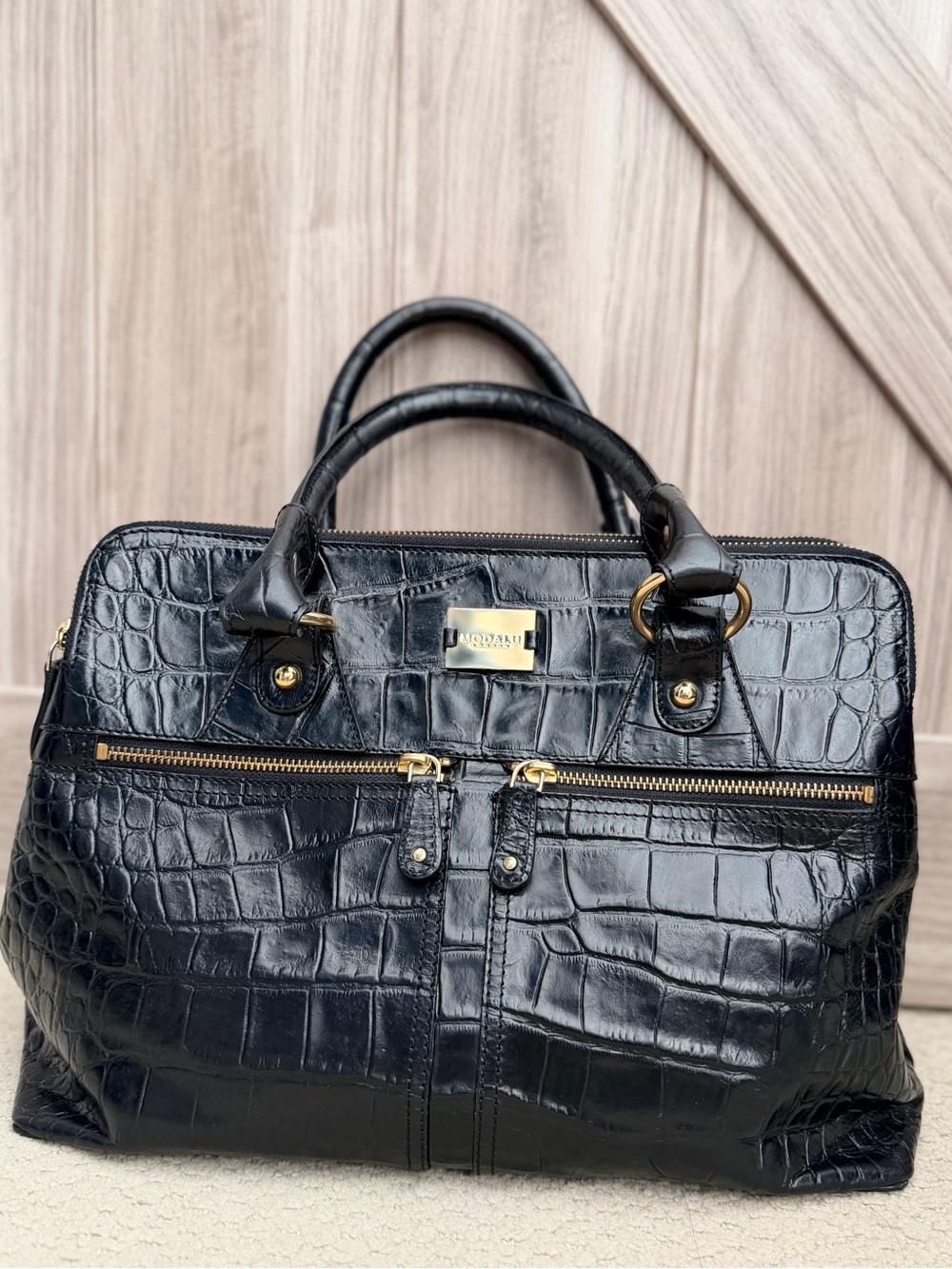 Modalu Pippa Croc-Embossed Leather bag